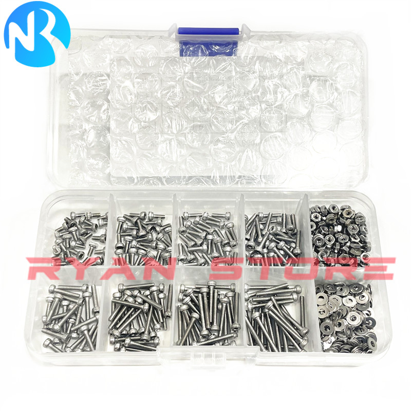 Nuts Mix - 1 กล่อง/660 ชิ้น สกรูหัวหกเหลี่ยม M2*4 5