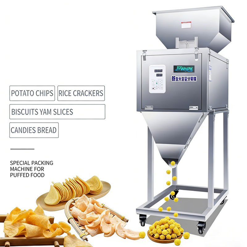 Popcorn - เครื่องบรรจุและชั่งน้ำหนักสำหรับขนมขบเคี้ยว เช่น มันฝรั่งทอด ป๊อปคอร์น ลูกอม และอาหารพองตัว