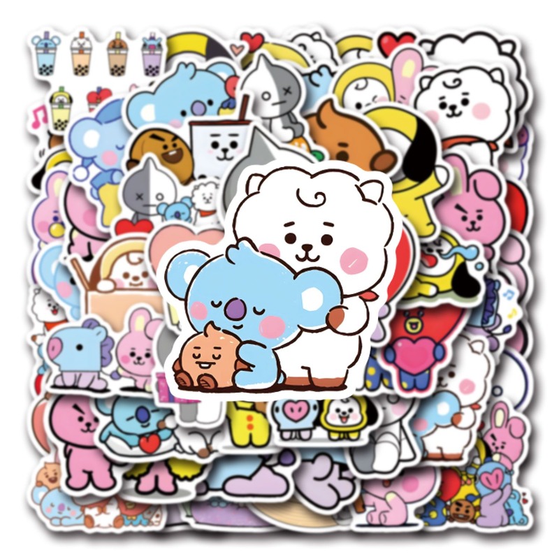 100/200 ชิ้น สติกเกอร์ BT21 Ch - Cookies Pack บทวิจารณ์และราคา